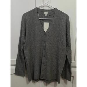 NEW A New Day Womens Gray Button Up Cardigan Sweater Sz XS Soft Cable Knit